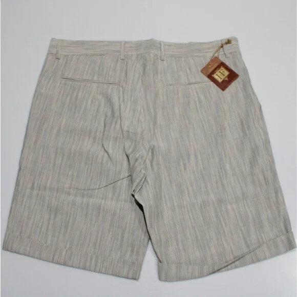 Italo Ferretti NWT Chino / Bermuda Shorts Size XL in Gray Melange Cotton & Linen